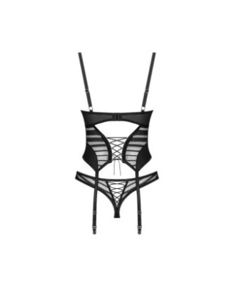 Lune Bellis corset et string - Noirs